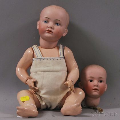 BSW Character Baby Doll and Heubach Bisque Head