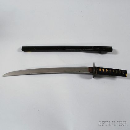 Japanese Katana and Lacquered Wood Scabbard