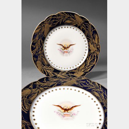 Two Harrison Administration White House China Plates