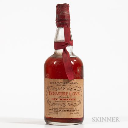Treasure Cove Straight Rye Whiskey, 1 4/5 quart bottle 