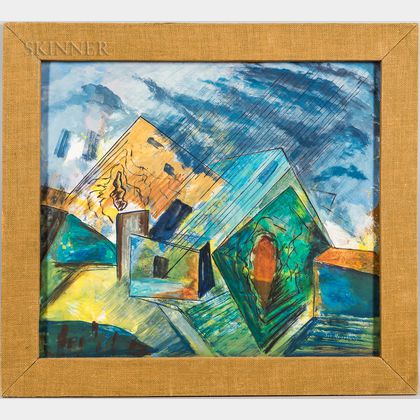 Joseph Meierhans (Swiss/American, 1890-1981) Cubist Landscape