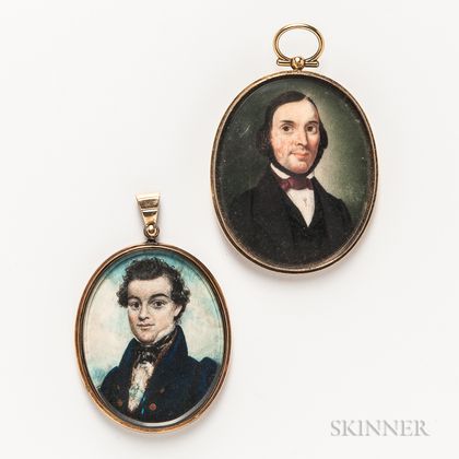 Two Portrait Miniature Pendants