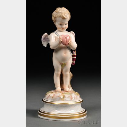Meissen Porcelain Figure of a Cherub with a Broken Heart