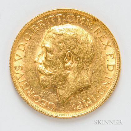 1917-P British Gold Sovereign, KM29.