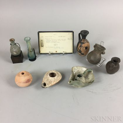 Eight Ceramic and Glass Antiquities