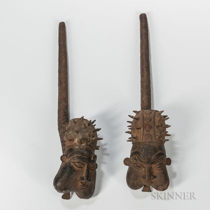 Pair of Cameroon-style Metal Pipes