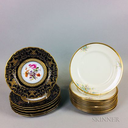 Two Sets of Limoges Porcelain Dinner Plates
