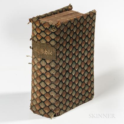 1831 Quaker Bible with Needlework Cover