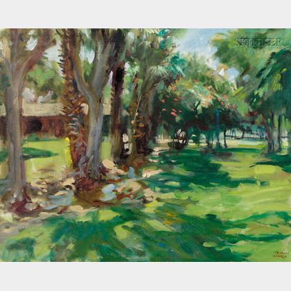 Keith Ward (American, 1906-2000) Lot of Two Landscapes: Park View 