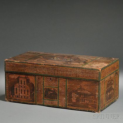 Paint-decorated and Decoupage Pine Box