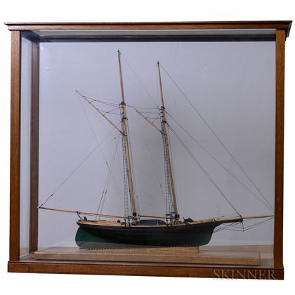 Cased Ship Model of the Schooner Dancing Feather 