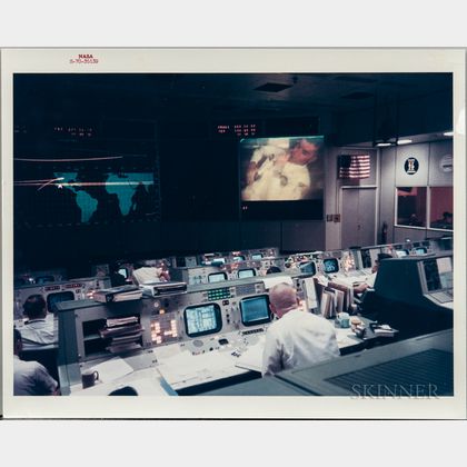 Apollo 13, Mission Operations Control, April 13, 1970 [and] Photographic Portrait of James Lovell.