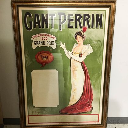 Large Framed French Gant Perrin Exposition Universelle Poster