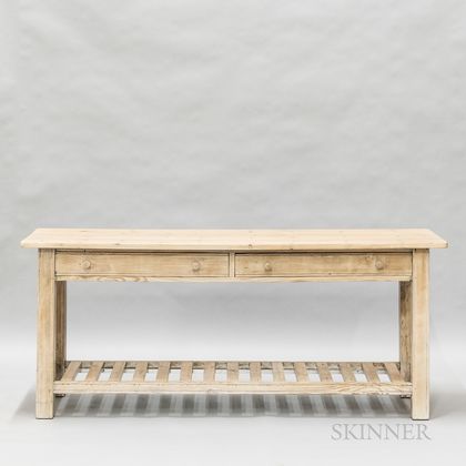 White Painted Pine Console Table