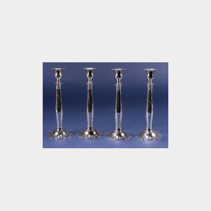 Four Wallace Sterling Candlesticks