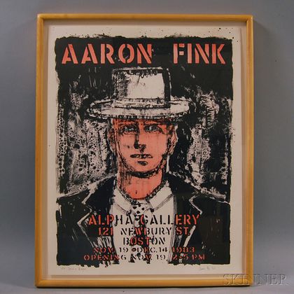 Aaron Fink (American, b. 1955) Self-Portrait, Poster for Alpha Gallery Exhibition.