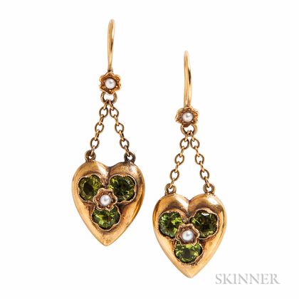 15kt Gold and Peridot Earrings