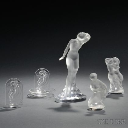 Five Lalique Female Figural Items 
