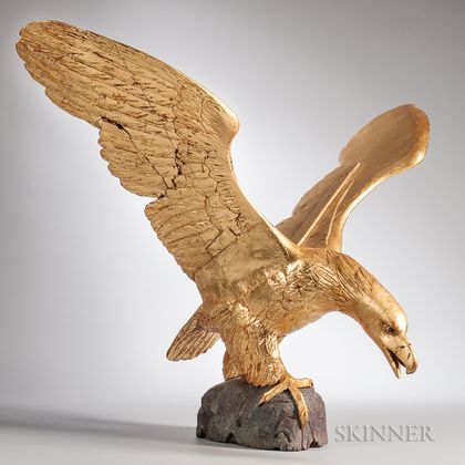 Large Carved and Gilt Spreadwing Eagle
