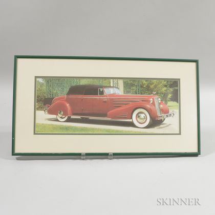 Framed Automobile Photograph of a Prototype Cadillac V16