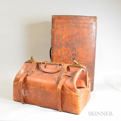 Two Leather Suitcases