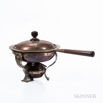 Theodore Starr Sterling Silver on Copper Chafing Dish