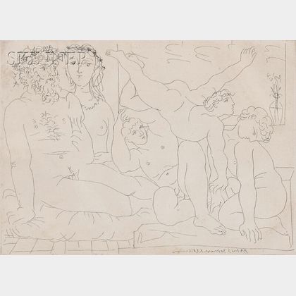 Pablo Picasso (Spanish, 1881-1973) Famille de saltimbanques