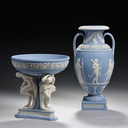 Modern Wedgwood Michelangelo Bowl and a Procession of Deities Vase
