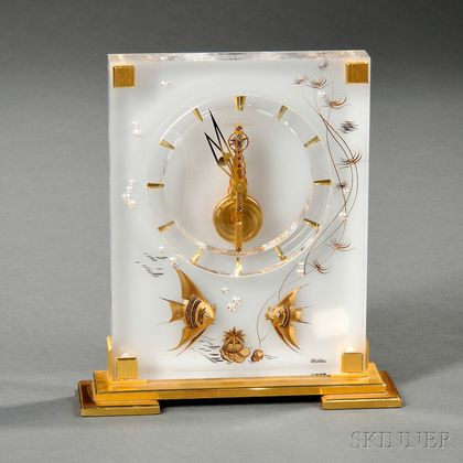 Jaeger-LeCoultre Marina Brass-mounted Lucite Eight-day Table Clock