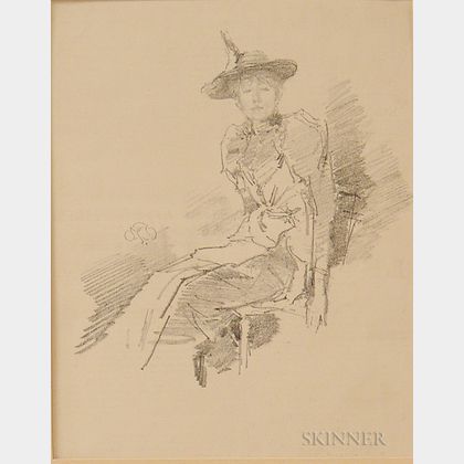 Unframed Collotype The Winged Hat After James Abbott McNeill Whistler (American, 1834-1903)