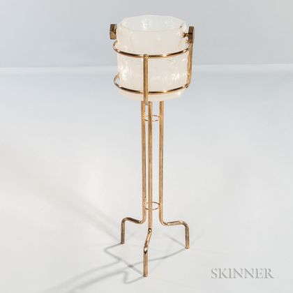 Georges Briard Ice Bucket with Brass Stand 