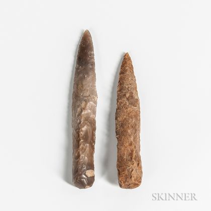 Two Neolithic Danish Flint Spear Points