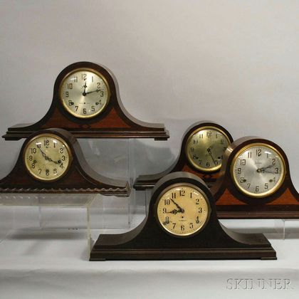 Five Tambour Shelf Clocks