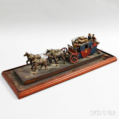 Carved and Painted "Red Horse Coach Lines" Model