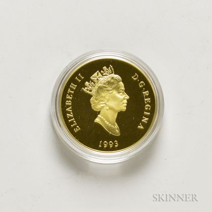 1993 Canadian $100 Proof Horseless Carriage Gold Coin.