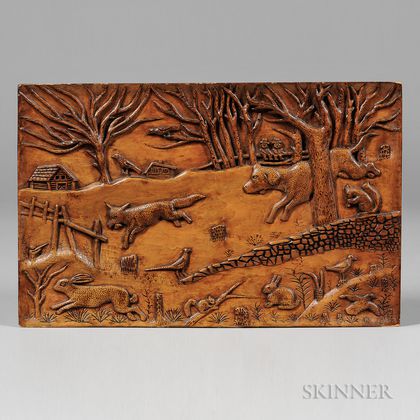 Relief-carved and Incised Panel