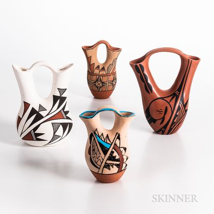 Four Contemporary Pueblo Wedding Vases