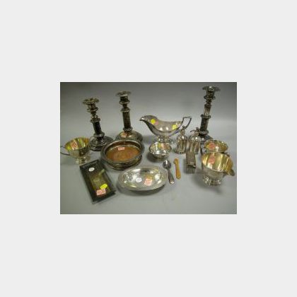 Fifteen Pieces of Sterling and Plated Silver Table Items