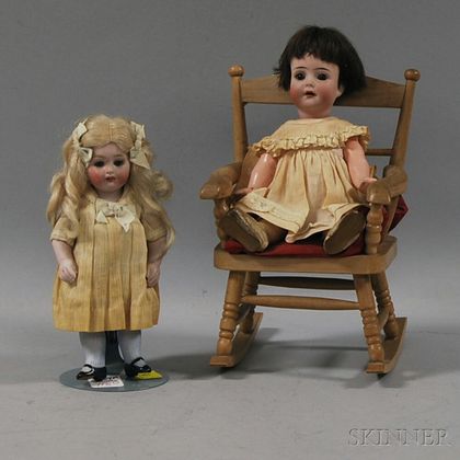Two Small Bisque Head Dolls