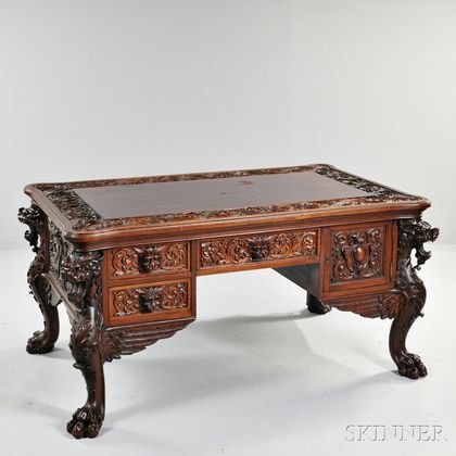 Renaissance Revival Horner-type Partners' Desk