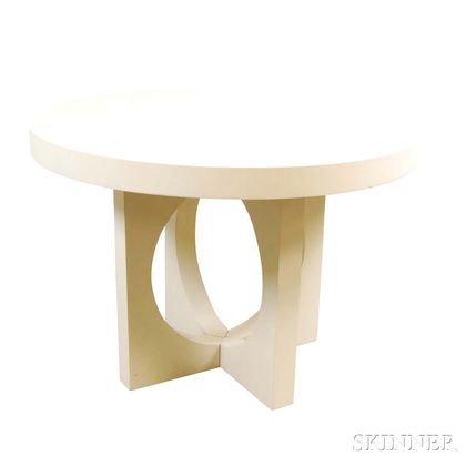 White-painted X-base Table