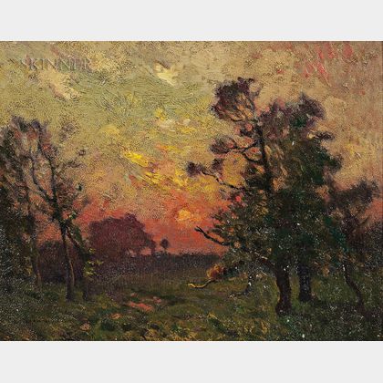 William Jurian Kaula (American, 1871-1953) Sunset in Normandy