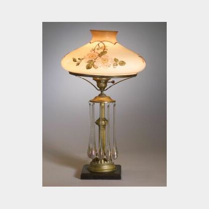 Handel Glass and Metal Table Lamp