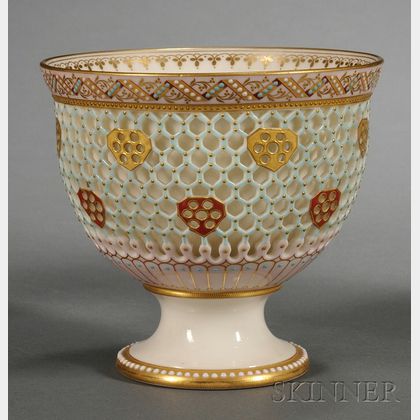 Royal Worcester Porcelain Double-walled Footed Bowl
