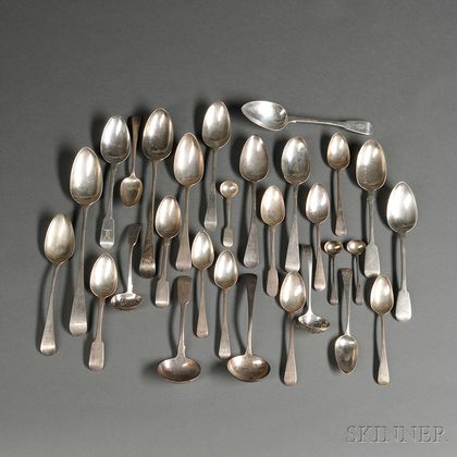 Miscellaneous English Sterling Silver Spoons and Ladles