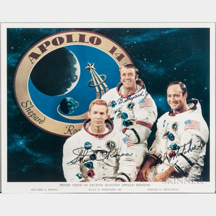 Apollo 14, Prime Crew, Autopen Signed Lithograph.