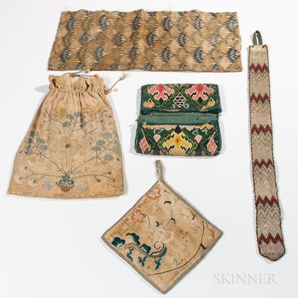 Group of Early Needlework and Embroidered Items