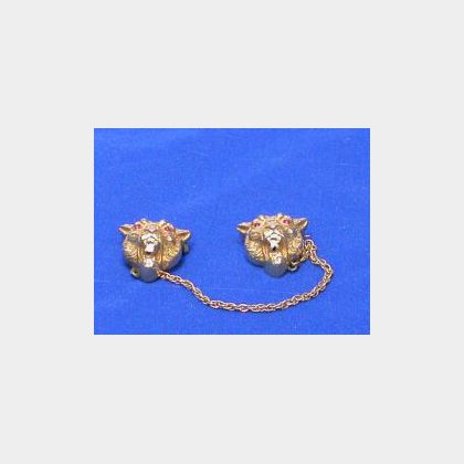 14kt Gold Lion&#39;s Head Pin