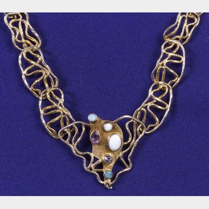 Silver Gilt and Gem-set Necklace