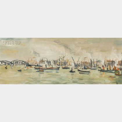 Louis Cazals (French, b. 1912) Lot of Two Harbor Views: Rotterdam - Le Port